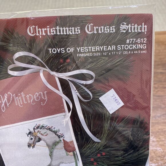 1991 JANLYNN Toys of Yesteryear Christmas Stocking Counted Cross Stitch Kit NEW - Picture 4 of 8